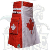 Modern Canadian Maple Leaf Hybrid Kilt – Handmade Patriotic Utility Kilt